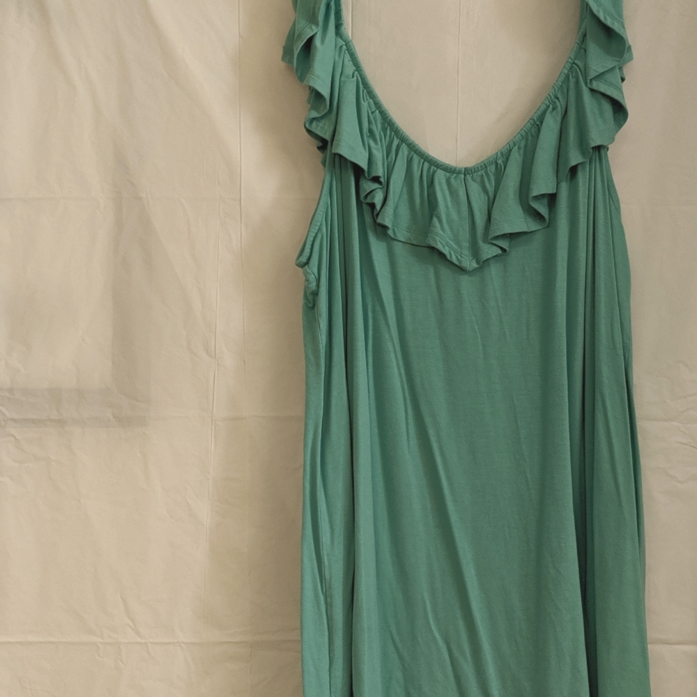 Mint Green Ruffle Tank Top